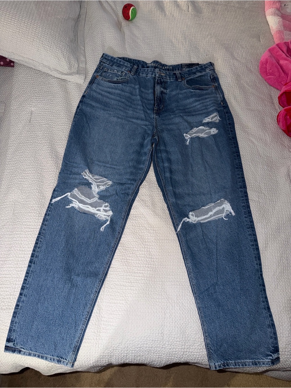 American Eagle Outfitters Distressed Blue Boyfriend Jeans
